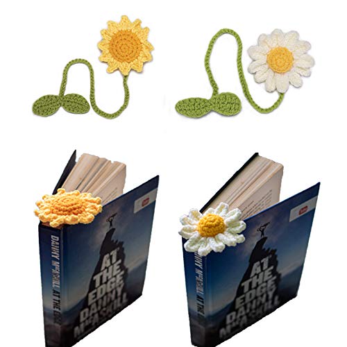 Daisy Bookmarks Readers Book Lovers Gifts for Women Kids Teenager Unique Personalized Bookmark (Handmade Knitted), for Curtain tiebacks holdbacks